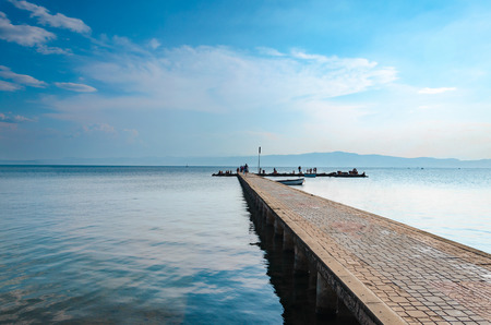 Summer, Travel, Vacation and Holiday concept - Concrete pierの写真素材