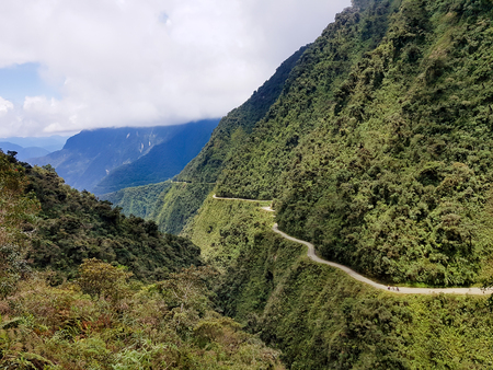 The Death Road in Bolivia used for bikers downhillの写真素材