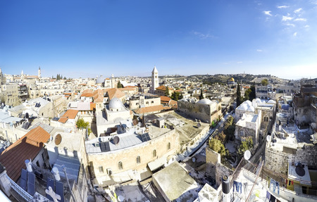 Skyline of Jerusalem Israel skyline at day, panoramaの写真素材