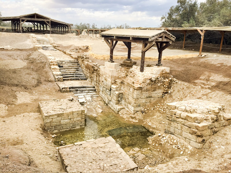 Baptismal Site, where Jesus was baptised by John the Baptist in the Jordan River, currently in the country of Jordanの写真素材