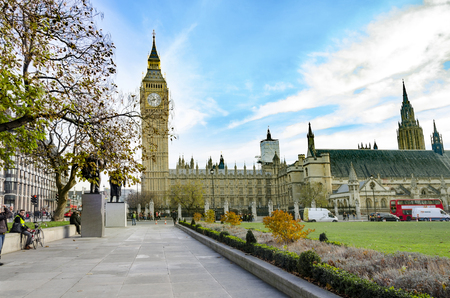 Big Ben and the Palace of Westminster, landmark of London, UKの写真素材