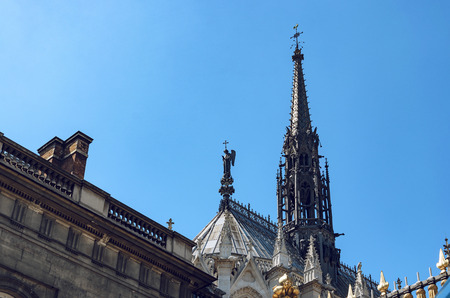 View of the chapel of Saint-Chapelle in Paris, Franceの写真素材