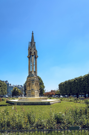 The fountain of the Virgin in Notre-Dame, Parisの写真素材