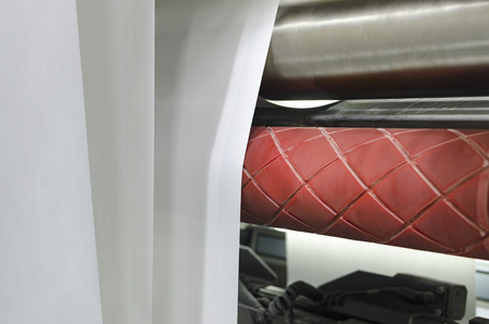 Offset printing machine in workの写真素材