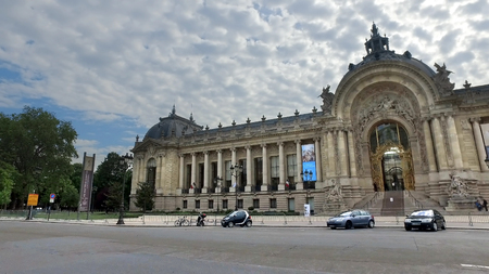 Paris, France - May 11, 2017: The exterior including the dome of the Petit Palais museum in Paris France. View from Grand Palaisのeditorial素材