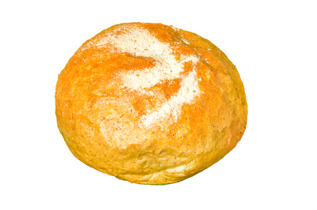 Fresh baked delicious homemade bread isolated on white, clipping path includedの写真素材