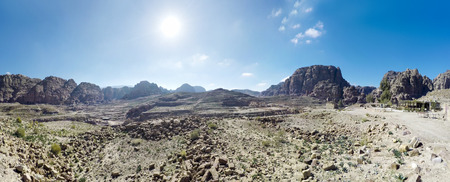 Jordan Petra desert panoramaの写真素材