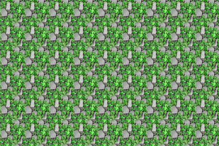 Seamless texture of gravel, Stone wall background multi colored with red green yellow blue violet purple, useful as wallpaper or website or game designの写真素材