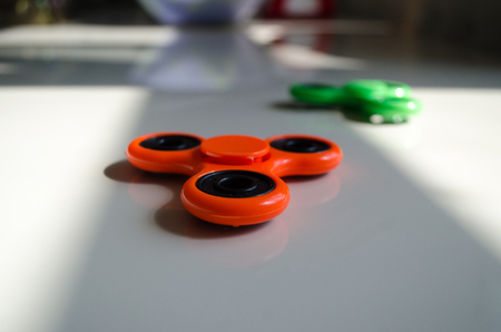 Fidget finger spinner stress, anxiety relief toyの写真素材