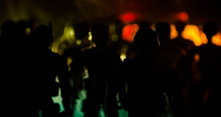 Anti-riot police give signal to be ready. Government power concept. Police in action. Smoke on a...