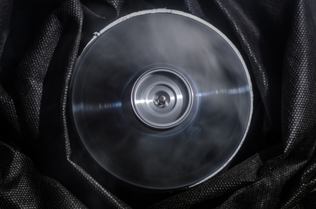 Close up of opened hard disk drive, data saving concept. Selective focusの写真素材