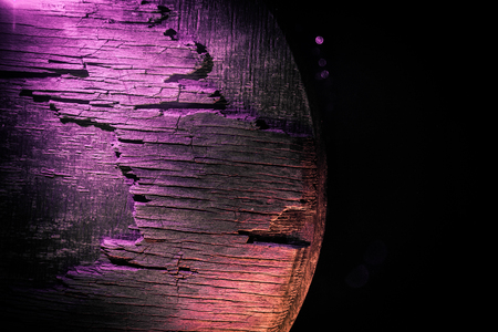 Dark vintage wood texture. Close up view of old grunge dark wooden surface. Selective focusの写真素材