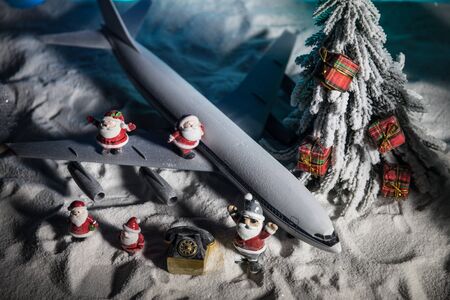 Merry Christmas and Happy new years travel concept background for winter trip. Christmas background...