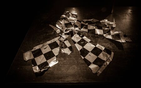 Chess board game concept of business ideas and competition. Chess figures on a dark background with...