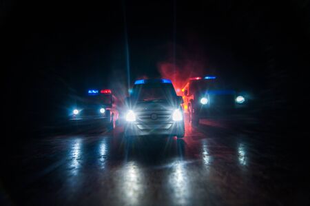 Corona virus concept with Ambulance car. Stay home for precautionary measures to prevent from corona...