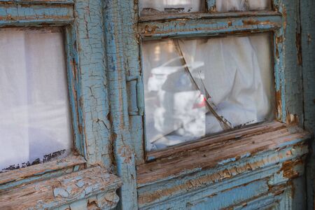Vintage door in selective focus. Outdoor shot. Baku. Azerbaijanの写真素材