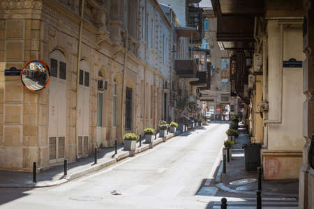 BAKU, AZERBAIJAN - APRIL14, 2020 - Downtown Baku, Azerbaijan. Empty streets of Baku, the capital of Azerbaijan at Daytime. Covid pandemic happeningのeditorial素材