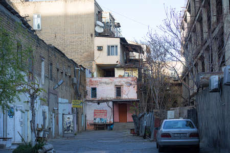 BAKU, AZERBAIJAN - APRIL14, 2020 - Downtown Baku, Azerbaijan. Empty streets of Baku, the capital of Azerbaijan at Daytime. Covid pandemic happeningのeditorial素材