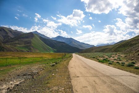 Beautiful landscape in the mountains at summer in daytime. Mountains at the sunset time. Azerbaijan,...