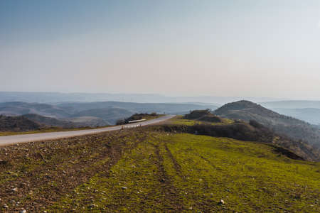 Beautiful landscape in the mountains at summer in daytime. Mountains at the sunset time. Azerbaijan, Caucasus. Khinaligの写真素材