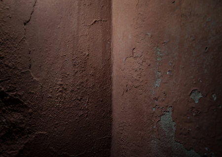 Dark brown stone old concrete wall background texture grunge and brown surface with spaceの写真素材