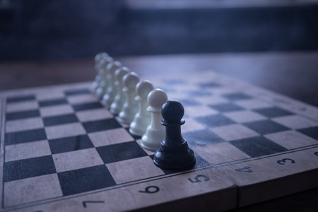 Not like most people. An original idea on the subject of racial, gender and other differences. Racism, LGBT, homosexual and chess concept.の写真素材