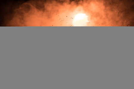 Water splash on dark foggy background. selective focus.の写真素材