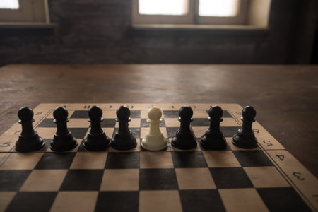 An original idea on the subject of differences. Concept with chess.の写真素材