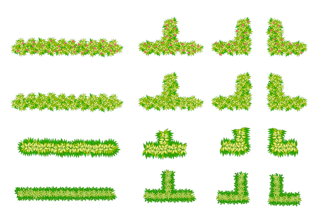 Brush, plant , flower item top view for landscape designのイラスト素材