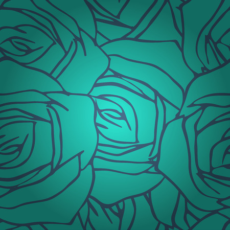 Seamless pattern with flowers roses, vector floral illustration in vintage styleのイラスト素材