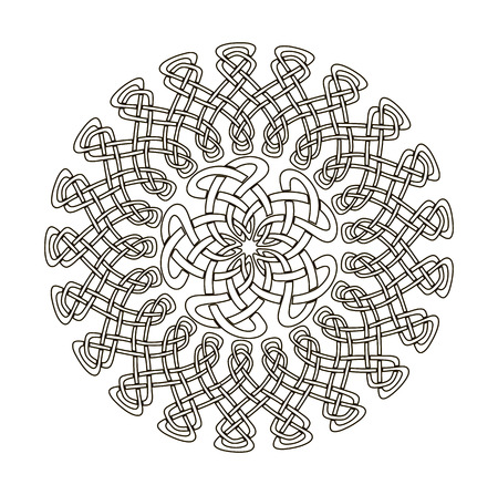 Mandala in esoteric style. Set of isolated rings of celtic braids. Decorative elements for your design.のイラスト素材