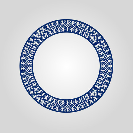Abstract circle frame with swirls, vector ornament, vintage frame. May be used for lasercutting. Laser cut vector frame. Lazercut frame.のイラスト素材