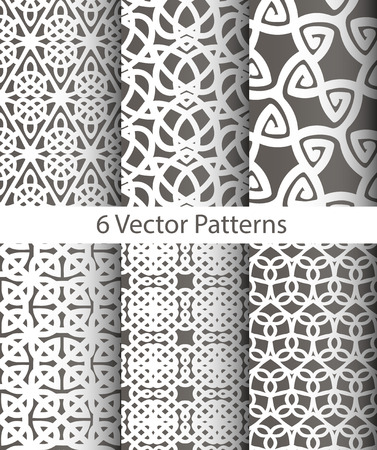 Different vector seamless patterns (tiling). Endless texture can be used for wallpaper, pattern fills, web page background,surface textures.のイラスト素材
