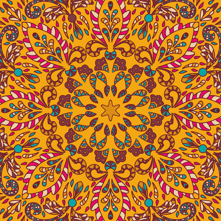 Mandala background. Vintage decorative elements. Hand drawn background. Islam, Arabic, Indian ottoman motifsのイラスト素材