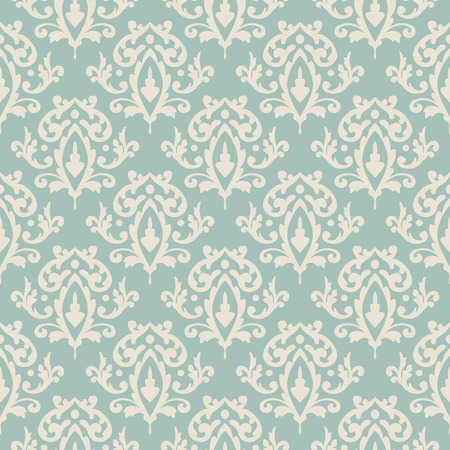 Seamless background of light blue color in the style of Damascus. Vintage abstract backgroundのイラスト素材