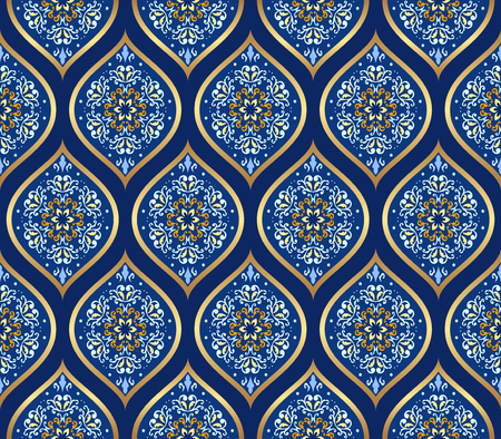 Vector seamless pattern in Eastern style. Ornamental lace tracery. Ornate floral decor for wallpaper.のイラスト素材