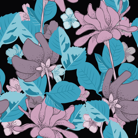 Seamless herbal background for fashion design.のイラスト素材