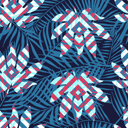 Vector seamless pattern with leavesのイラスト素材