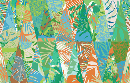 Seamless pattern with tropical leavesのイラスト素材