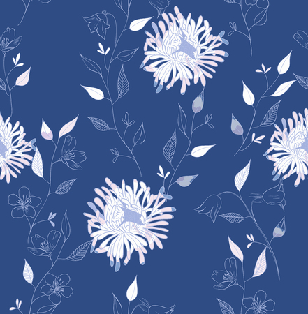 Seamless pattern with tropical leavesのイラスト素材