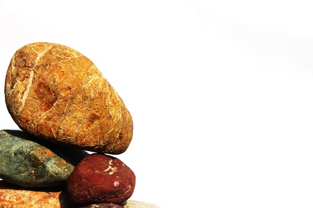 abstraction of a few stones on a white backgroundの写真素材