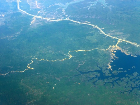  View from the airplane on the earth. の素材