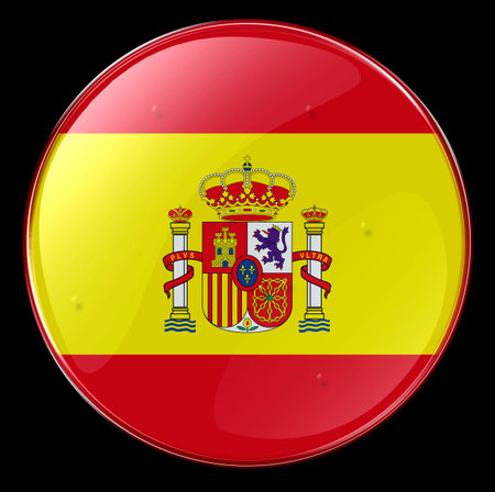 Spain Flag Buttonの写真素材
