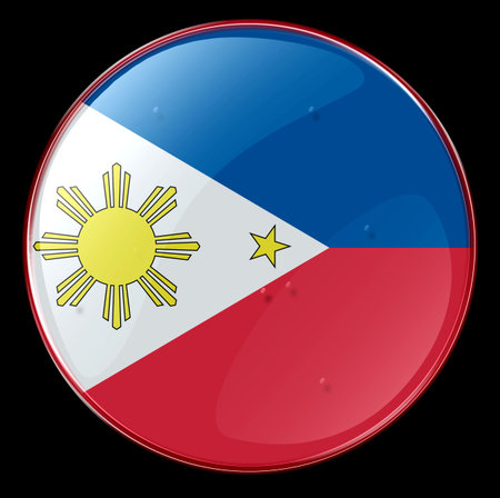 Philippines Flag Buttonの写真素材