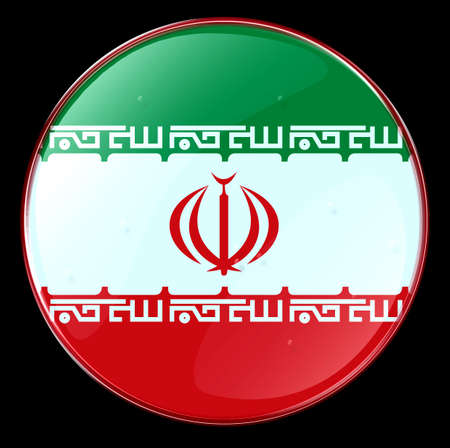 Iran Flag Button. (With Clipping Path)の写真素材