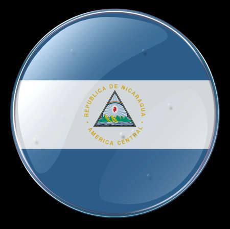 Nicaragua Flag Button. (With Clipping Path)の写真素材