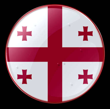 Georgia Flag Button. (With Clipping Path)の写真素材