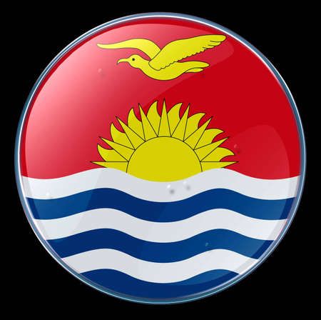 Kiribati Flag Button. (With Clipping Path)の写真素材
