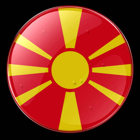 Macedonia Flag Button. (With Clipping Path)の写真素材