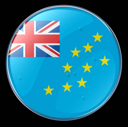 Tuvalu Flag Button. (With Clipping Path)の写真素材